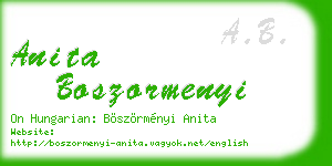 anita boszormenyi business card