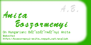 anita boszormenyi business card